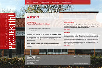 Internetseite PROJEKTihl GmbH Architekturbüro Göttingen.